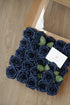 Breeze Talk Artificial Flowers Navy Blue Roses 25pcs Realistic Fake Roses w/Stem for DIY Wedding Bouquets Centerpieces Arrangements Party Baby Shower Home Decorations