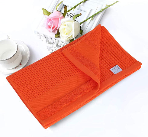 Homaxy 100% Cotton Waffle Weave Kitchen Towels, 13 x 28 Inches Super Absorbent and Machine Washable Dish Towels for Drying Dishes, 4-Packs, Orange