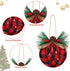 MCEAST 12 Styles Christmas Ball Ornaments Buffalo Plaid Christmas Tree Baubles Rustic Hanging Ornaments with Snowflake Pine Cones and Berries for Christmas Holiday Party Decoration