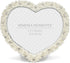 MIMOSA MOMENTS Heart shaped Jewel Picture Frame with Rhinestones (Silver, 5x5)