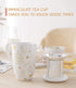 immaculife Tea Cup with Infuser and Lid Tea Mug with Lid - Teaware with Filter 16oz Halloween/Birthday Gift, Platinum Print