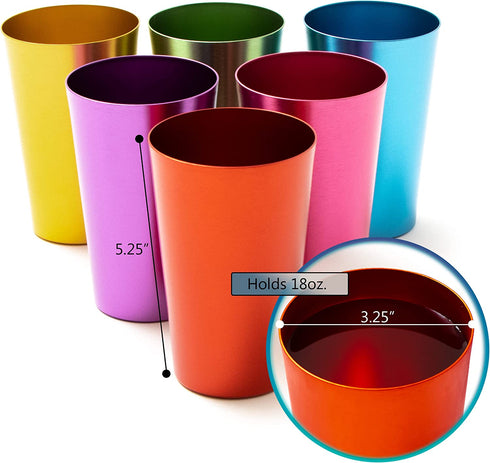 Trademark Innovations 18 oz. Retro Aluminum Tumbler Cups, Multi