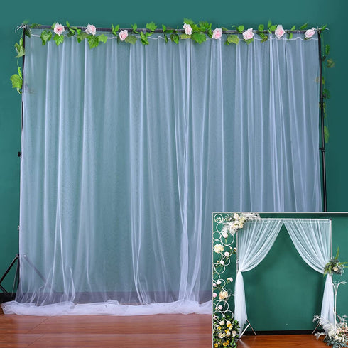 White Sheer Backdrop Curtains Tulle Backdrop Curtain for Parties Wedding Baby Shower Bridal Shower Birthday Party Photo Background Decorations 10 ft X 8 ft