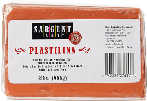 Sargent Art Plastilina Modeling Clay, 2-Pound, Terracotta