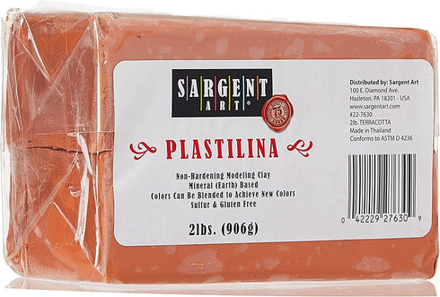 Sargent Art Plastilina Modeling Clay, 2-Pound, Terracotta