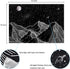 Sevenstars Mountain Tapestry Moon Star Tapestry Starry Night Sky Tapestry Black and White Mountains Tapestry for Room