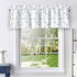 INICEKEY Blue Leaves Printed Valance Curtains Thermal Insulated Grey Kitchen Window Valances Living Room Leaf Print Triple Weave Bedroom,Rod Pocket 52"x17"+2" Header