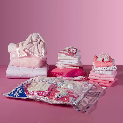 Ziploc Space Clothes Vacuum Sealer Storage Home and Closet Organization, M/L/XL, 3 Bags Total, Clear, 3 Count