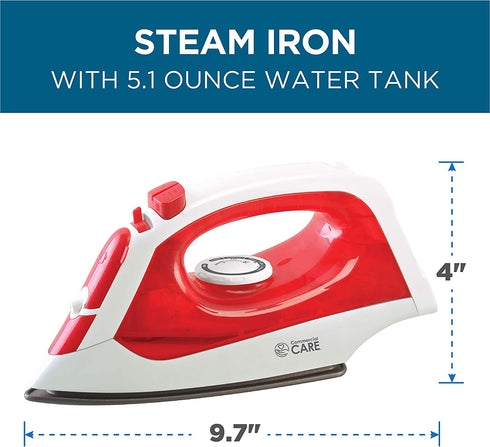 Commercial Care 1200 Watts Steam Iron with 5.1 Ounce Water Tank CCSI100