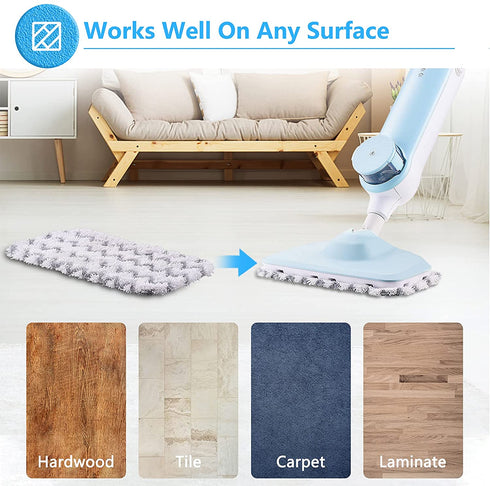 DOKER. 2 Pack Microfiber Mop Head Pads Replacement for Steam Mop VS521