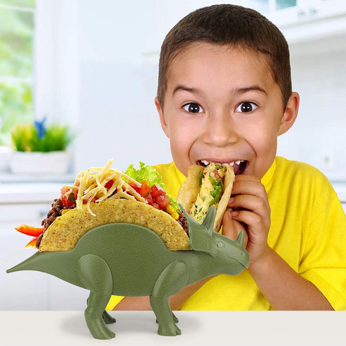 Funwares TriceraTaco Holder Ultimate Dinosaur Taco Stand, Holds 2, Green