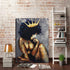 Black Women Canvas Wall Art African American Black Queen Women Wall Art Abstract Black Art Fashion Contemporary Artwork- Queen Think For Living Room Bedroom No Frame 16x24 Inch