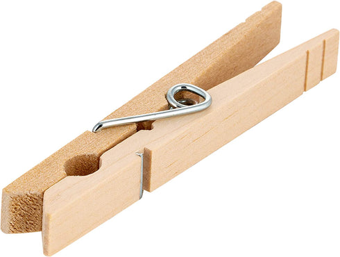 Woolite Extra Large Wooden 100 Pack Clothespins, Natural