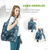 BeeGreen Reusable Grocery Shopping Bags Tote Bag Shopping Bags with Pouch XLarge 50LBS Waterproof Nylon Machine Washable Durable Eco-Friendly 6 Pack Cute Sea Turtles Pattern