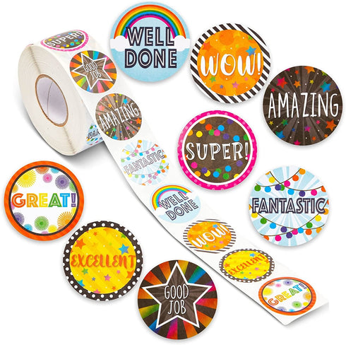 1000 Pieces Motivational Classroom Stickers for Kids, Student Rewards, Teachers Supplies (1.5 Inches)
