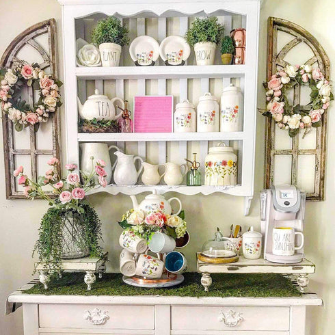 Rose Wreath Floral Wreath Classic Handmade Flowers for Front Door Wall Wedding Party Christmas Home Decor (13"-Pink)