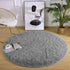 Chicrug Fluffy Round Area Rugs for Girls Bedroom, 4x4 Feet Shaggy Circle Area Rug for Living Room, Soft Fuzzy Carpets for Princess Room, Cute Rug Kids Circular Playmats for Baby Nursery Home, Grey