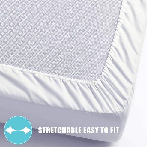 Lux Decor Collection Fitted Sheet - 16 Inches Deep Pocket Queen Sheets - Ultra Soft 1800 Thread Count Brushed Microfiber Fitted Sheet - Wrinkle, Fade & Shrinkage Resistant (White, Queen)