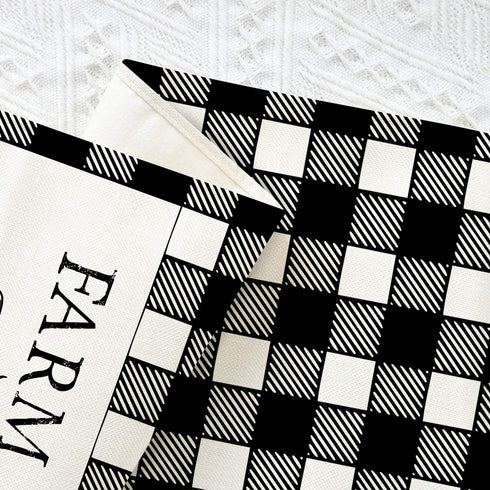 Sambosk Farmhouse Cow Truck Table Runner, Buffalo Check Table Runners for Kitchen Dining Coffee or Indoor and Outdoor Home Parties Decor 13 x 72 Inches