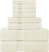 Utopia Towels Ivory Towel Set, 2 Bath Towels, 2 Hand Towels, and 4 Washcloths, 600 GSM Ring Spun Cotton Highly Absorbent Towels for Bathroom, Shower Towel, (Pack of 8)