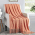 BRSnugU Throw Blanket for Couch,Warm & Cozy Fluffy Acrylic Knitted Bed Throws with Tassels for Sofa,Decor,Travel,All Seasons Suitable for Adults and Kids,50"x60",Coral