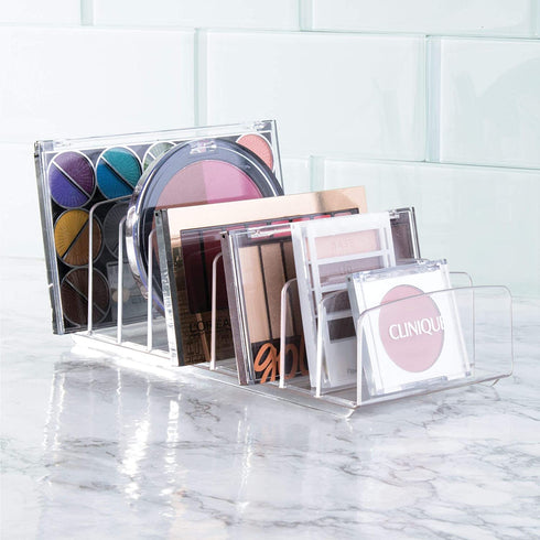 iDesign Clarity BPA-Free Plastic Divided Makeup Palette Organizer, 9.25" x 3.86" x 3.2", Clear