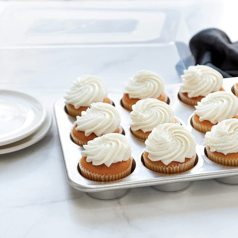 Nordic Ware Naturals 12 Cavity Muffin Pan with High-Domed Lid