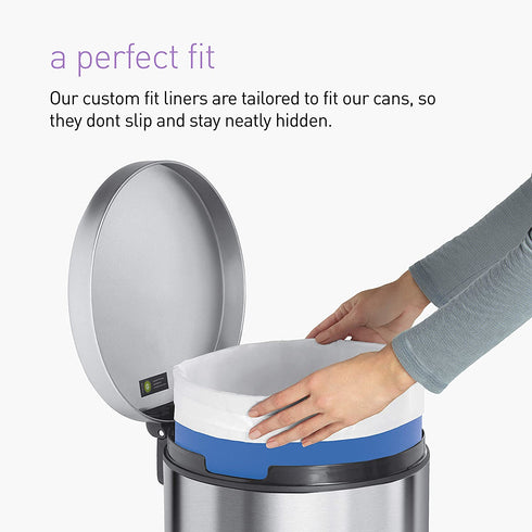 simplehuman Code P Custom Fit Drawstring Trash Bags in Dispenser Packs, 50-60 Liter / 13.2-15.9 Gallon, White 20 Liners