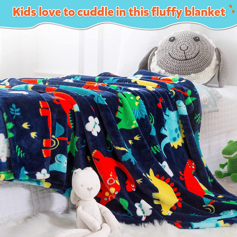 Mermaker Dinosaur Blanket for Boys, Dinosaur Toddler Blanket for Boys and Girls, Cute Dinosaur Blankets for Kids, Toddler Boys Blanket Soft Dinosaur Fleece Kids Blanket for Toddler Bed (50x60 inch)