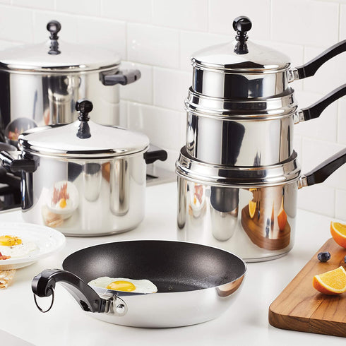 Farberware Classic Series Stainless Steel Butter Warmer/Small Saucepan Dishwasher Safe, 0.625 Quart, Silver