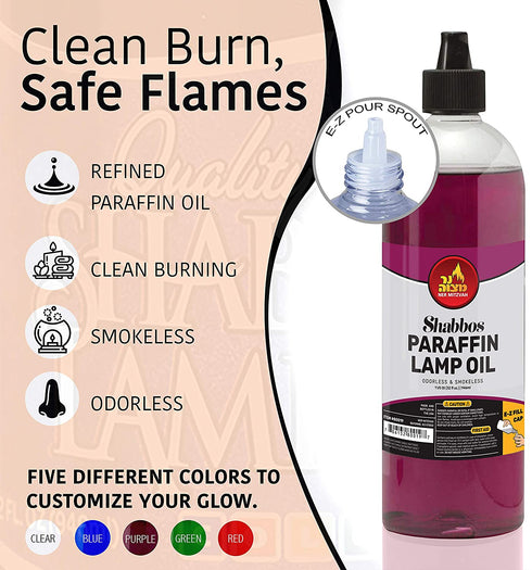 Paraffin Lamp Oil - Purple Smokeless, Odorless, Clean Burning Fuel for Indoor and Outdoor Use with E-Z Fill Cap and Pouring Spout - 32oz - by Ner Mitzvah
