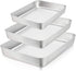 TeamFar Lasagna Pan Set of 3, 12…–? & 10¼? & 9…–?, Rectangular Cake Pan Deep Baking Sheet Pans Stainless Steel for Lasagna Cake Brownie, Healthy & Heavy Duty, Sturdy & Dishwasher Safe