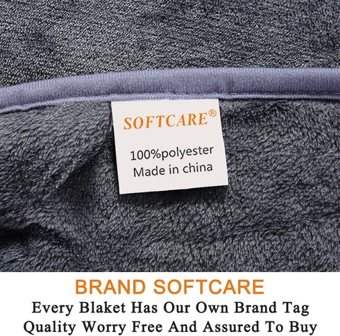 Soft Queen Size Blanket for Fall Winter Spring All Season 350GSM Thicken Warm Fuzzy Microplush Lightweight Thermal Fleece Summer Autumn Blankets for Couch Bed Sofa SOFTCARE Dark Gray 90"*90"
