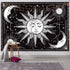 HOTMIR Wall Tapestry Black and White - Aesthetic Tapestry Wall Hanging Moon Tapestry as Wall Art for Bedroom, Living Room, Dorm Decor - Printed Without Fringe (54x72 Inches, 140x185 cm)