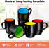 Ceramic Stacking Coffee Mug Tea Cup Dishwasher Safe Set of 6 - Large 18 Ounce, Matte Black