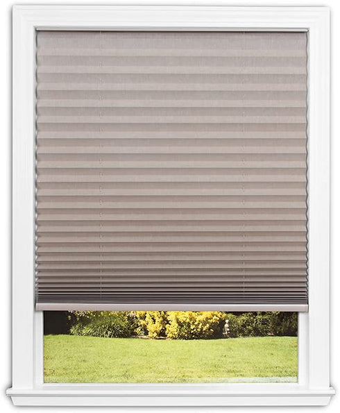 Easy Lift Trim-at-Home Cordless Pleated Light Blocking Fabric Shade Natural, 30 in x 64 in, (Fits windows 19"- 30")