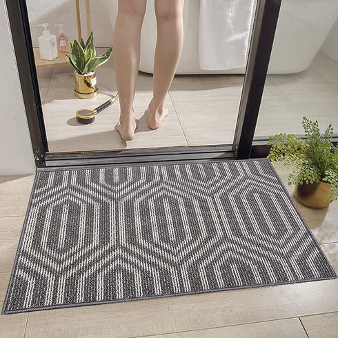 CHICHIC Indoor Doormat 20'' x 31.5'' Inch Welcome Mat Front Back Indoor Door Mats for Home Entrance Entry Way Entry Rug Floor Mat Machine Washable Rugs Inside Non Slip Outdoor Rugs, (Pattern A Gray)