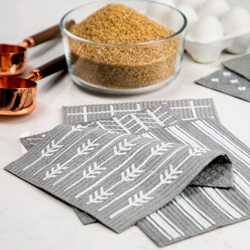 Set of 6 Classic Swedish Dishcloths - Biodegradable and Washable Kitchen Towels - Environmentally Friendly Scandinavian Dish Cloth, Use as Reusable Sponge or Paper Towels Alternative