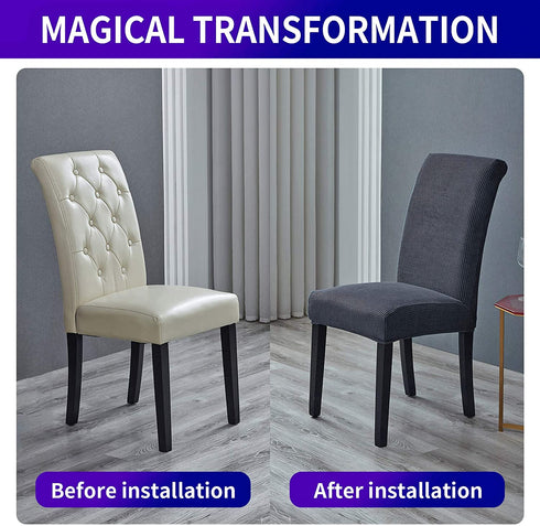 Howhic Stretch Chair Covers for Dining Room Set of 4, Removable Washable Dining Room Chair Covers, Dining Chair Slipcovers Seat Protector, Great Home Decor and Banquet Upholstery (Gray, 4 Pack)