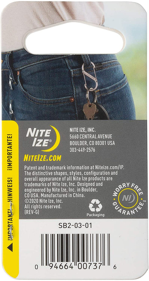 Nite Ize Size-2 S-Biner Dual Carabiner, Stainless-Steel, Black