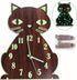 Lantoo Night Light Wall Clock, Luminous Wall Clock with Numerals & Hands Glow in Dark, Cat Wooden Wall Clock, Entirely Silent Wall Clocks Battery Operated for Kitchen Living Room Bedroom