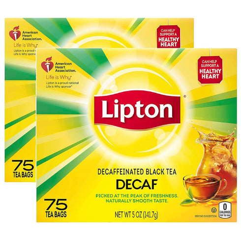 Lipton Tea Bags, Decaf Black Tea, Holiday Gift, 75 ct (2pk)