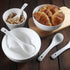 Artena Asian Soup Bowls with Spoons Set of 4, 26 oz Pasta, Ramen, Pho Bowls and Soup Spoons Set, Advanced Porcelain Elegant White Cereal Bowls for Kitchen, Dishwasher Microwave Oven Safe Bowls