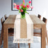 Senneny Macrame Table Runner, Cream Beige Boho Table Runner with Tassels, Hand Woven Cotton and Burlap Splicing Table Runner, Rustic Farmhouse Table Runner for Bohemian, Fall, Kitchen Dining Table