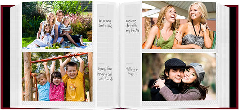 Fabric Frame Cover Photo Album 200 Pockets Hold 4x6 Photos, Champion Burgundy