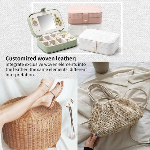 Vlando Travel Jewelry Case Box Women PU Leather 2 Layer Jewelry Organizer Holder for Necklace Earring Rings-Green