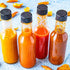 GMISUN Mini Hot Sauce Bottles 5 oz - 24 Pack Woozy Bottles with Black Caps, Shrink Capsules, Dripper Inserts, Funnel and Labels, Small Glass Bottle Dispenser for Homemade Hot Sauces, Dressings, Juice