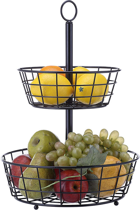 SunnyPoint Tabletop 2-Tier Countertop Fruit Basket Stand