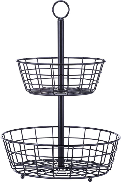 SunnyPoint Tabletop 2-Tier Countertop Fruit Basket Stand