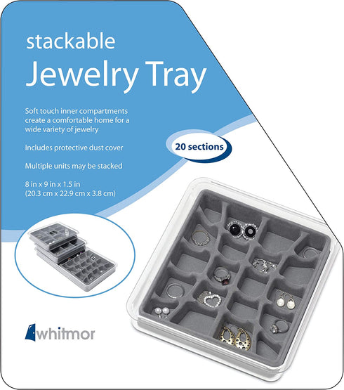 Whitmor Stackable Jewelry Tray 20-Section